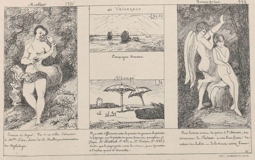 An illustration from Album caricatural : Salon de 1861 / par Galletti, 1861, leaf 31