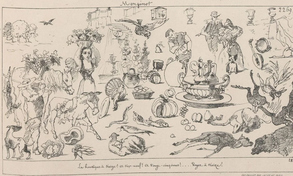 An illustration from Album caricatural : Salon de 1861 / par Galletti, 1861, leaf 32