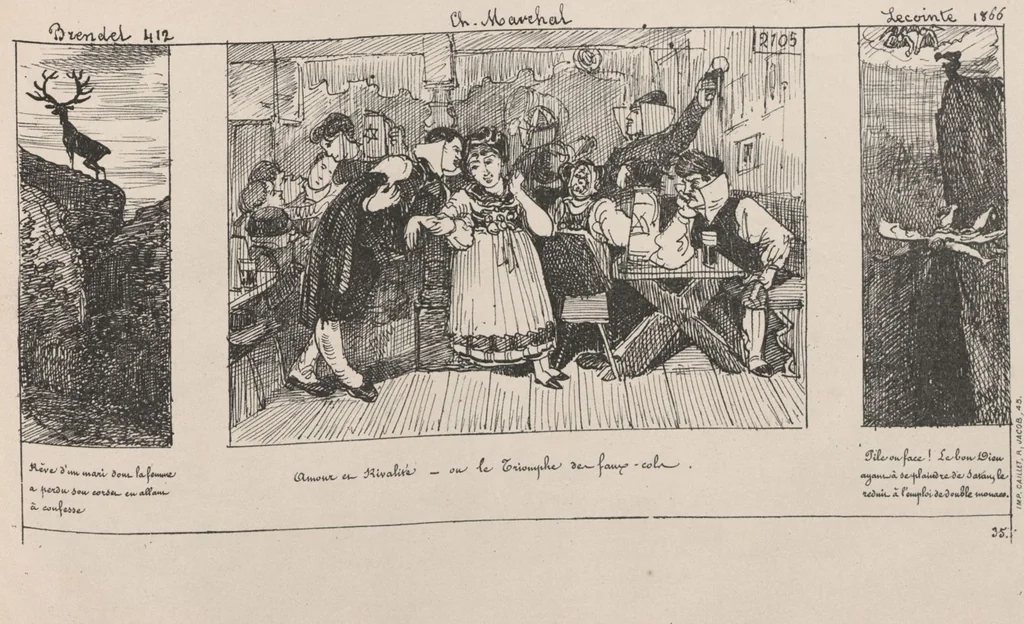 An illustration from Album caricatural : Salon de 1861 / par Galletti, 1861, leaf 39