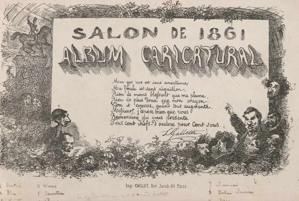 An illustration from Album caricatural : Salon de 1861 / par Galletti, 1861, leaf 4