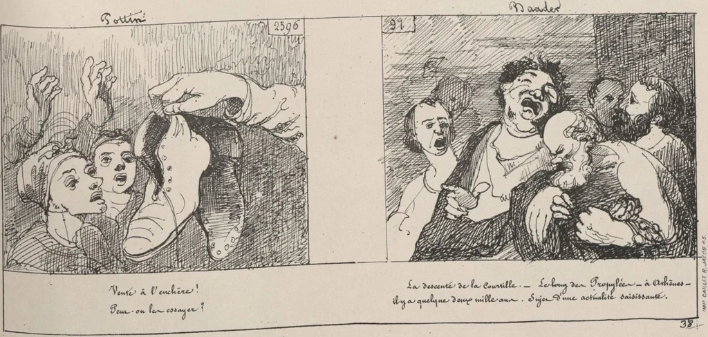 An illustration from Album caricatural : Salon de 1861 / par Galletti, 1861, leaf 42