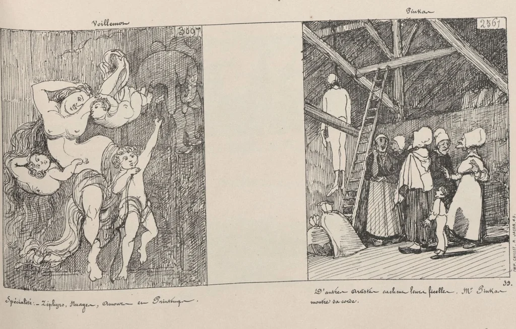 An illustration from Album caricatural : Salon de 1861 / par Galletti, 1861, leaf 43