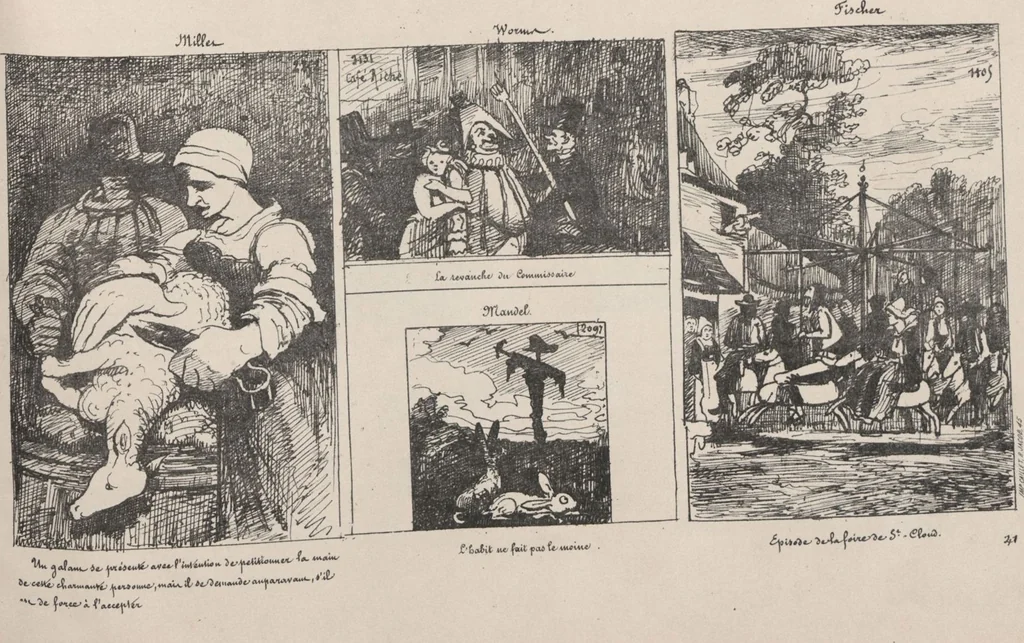 An illustration from Album caricatural : Salon de 1861 / par Galletti, 1861, leaf 45