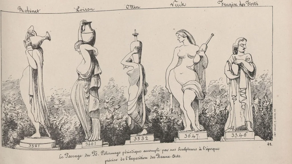 An illustration from Album caricatural : Salon de 1861 / par Galletti, 1861, leaf 47