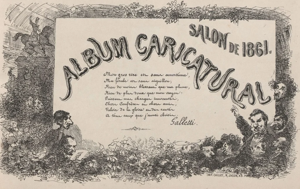 An illustration from Album caricatural : Salon de 1861 / par Galletti, 1861, leaf 5