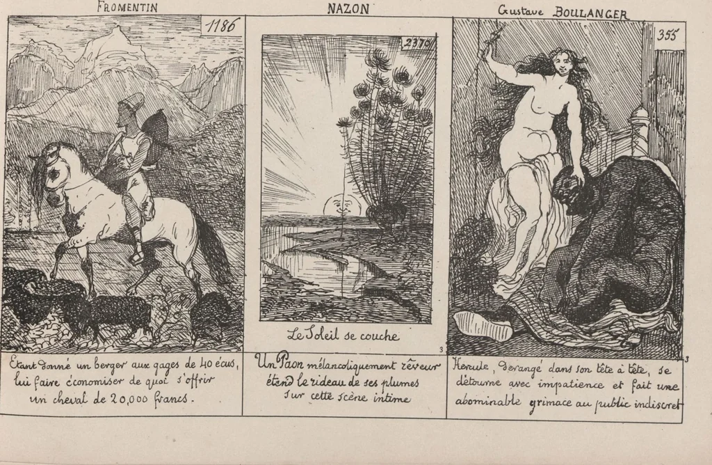 An illustration from Album caricatural : Salon de 1861 / par Galletti, 1861, leaf 7