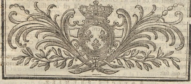 An illustration from Lettres patentes du roi, qui, en interprétant la déclaration du 25 avril 1778, expliquent de quelle manière se feront à l'avenir les élections des syndics & adjoints & des jurés-gardes des communautés d'orfévres, joailliers, lapidaires & horlogers : & qui prescrivent en même temps les formalités que ces différens officiers seront tenus de remplir, relativement à leur réception & à l'exercice de leurs fonctions : données à Marli le 6 mai 1781, 1781, leaf 1