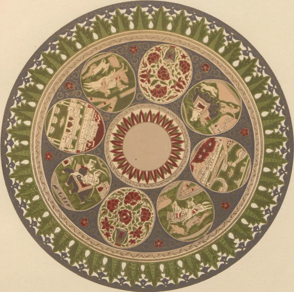 An illustration from Catalogue of the collection of Indian arms and objects of art presented by the princes and nobles of India to H.R.H. the Prince of Wales ... on the occasion of his visit to India in 1875-1876 ; now in the Indian Room at Marlborough House, 1898, leaf 20