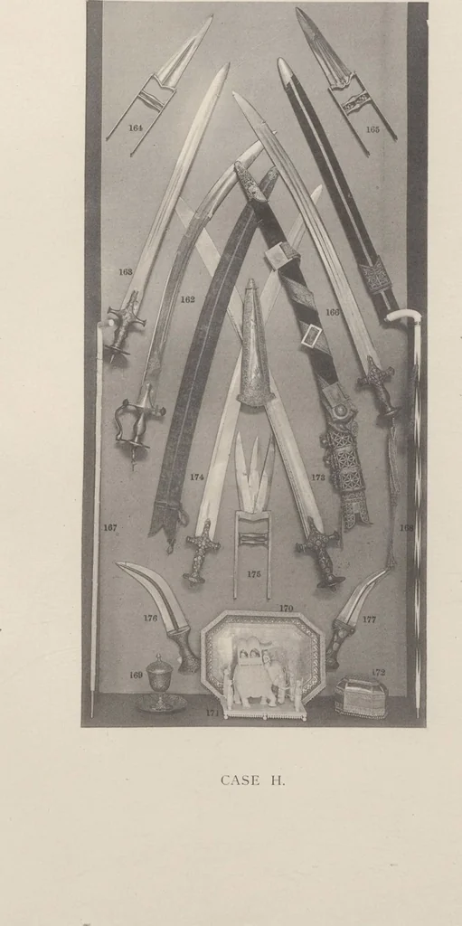 An illustration from Catalogue of the collection of Indian arms and objects of art presented by the princes and nobles of India to H.R.H. the Prince of Wales ... on the occasion of his visit to India in 1875-1876 ; now in the Indian Room at Marlborough House, 1898, leaf 53