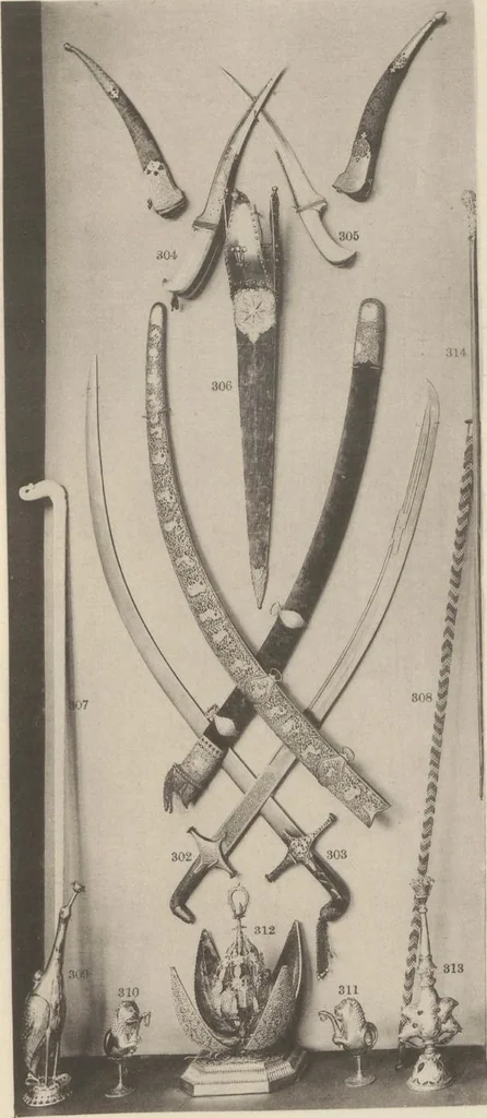 An illustration from Catalogue of the collection of Indian arms and objects of art presented by the princes and nobles of India to H.R.H. the Prince of Wales ... on the occasion of his visit to India in 1875-1876 ; now in the Indian Room at Marlborough House, 1898, leaf 60