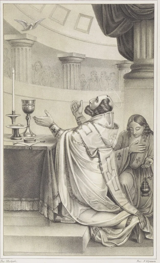 An illustration from L'Artiste russe, revue des beaux-arts et de la littérature : [1847, Volume 3] / rédigée par une société d'artistes et d'hommes de lettres et publiée par J.Guillou, 1847, leaf 100