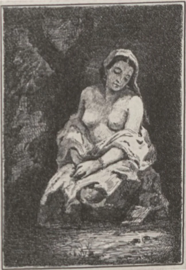An illustration from A catalogue of [his collection of] ... paintings / ill. by Harry Chase, 1880, leaf 42