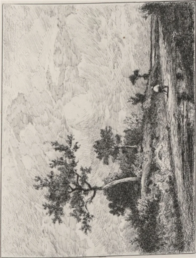 An illustration from A catalogue of [his collection of] ... paintings / ill. by Harry Chase, 1880, leaf 44