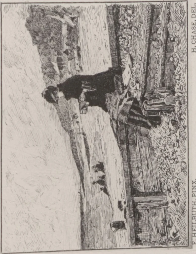 An illustration from A catalogue of [his collection of] ... paintings / ill. by Harry Chase, 1880, leaf 48