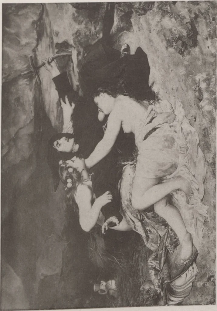 An illustration from A catalogue of [his collection of] ... paintings / ill. by Harry Chase, 1880, leaf 54