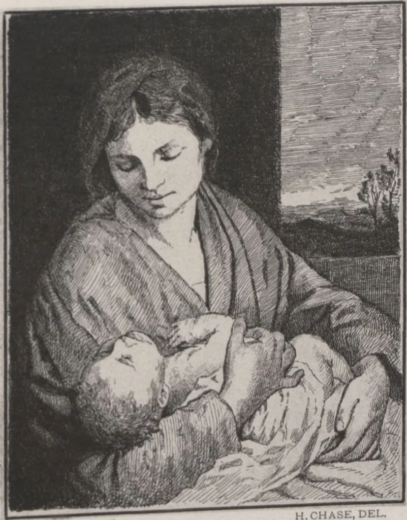 An illustration from A catalogue of [his collection of] ... paintings / ill. by Harry Chase, 1880, leaf 56