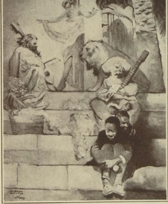 An illustration from Exhibit of fine arts by American Negro artists / presented by the Harmon Foundation and the Commission on Race Relations, Federal Council of Churches, 1930, leaf 13