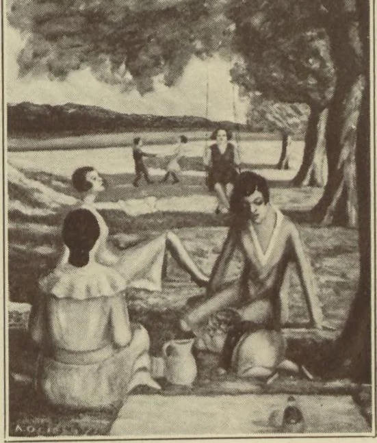 An illustration from Exhibit of fine arts by American Negro artists / presented by the Harmon Foundation and the Commission on Race Relations, Federal Council of Churches, 1930, leaf 13