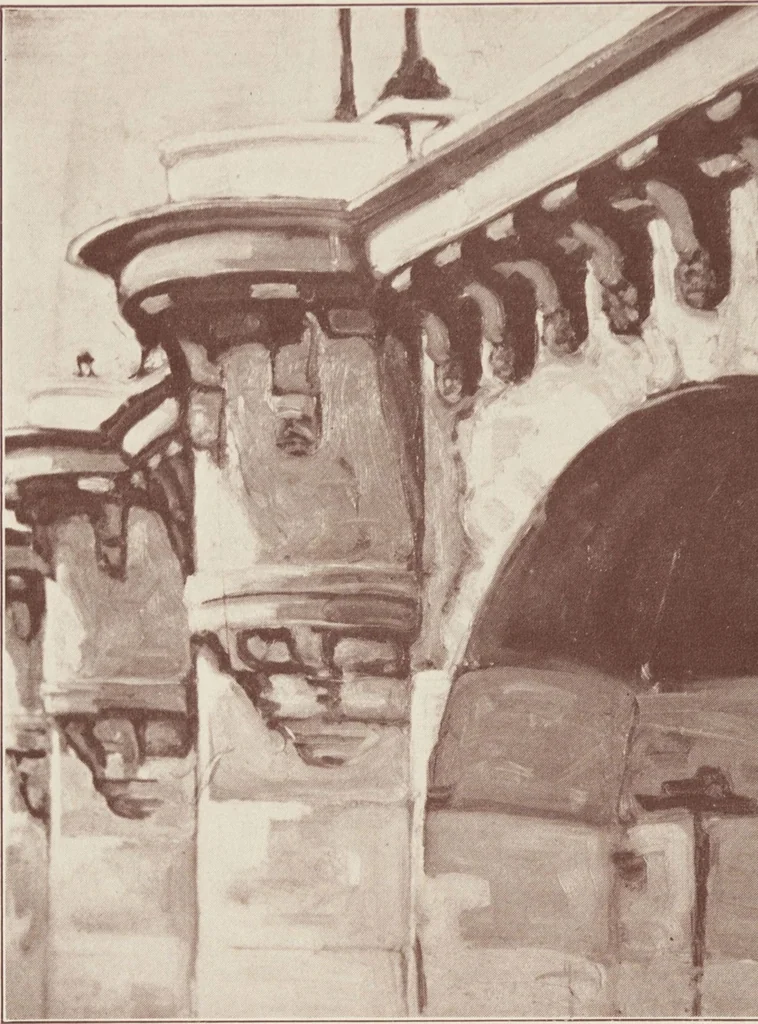 An illustration from Exhibit of fine arts : productions of American Negro artists / under auspices of the Harmon Foundation and the Commission on the Church and Race Relations, Federal Council of Churches, 1928, leaf 12