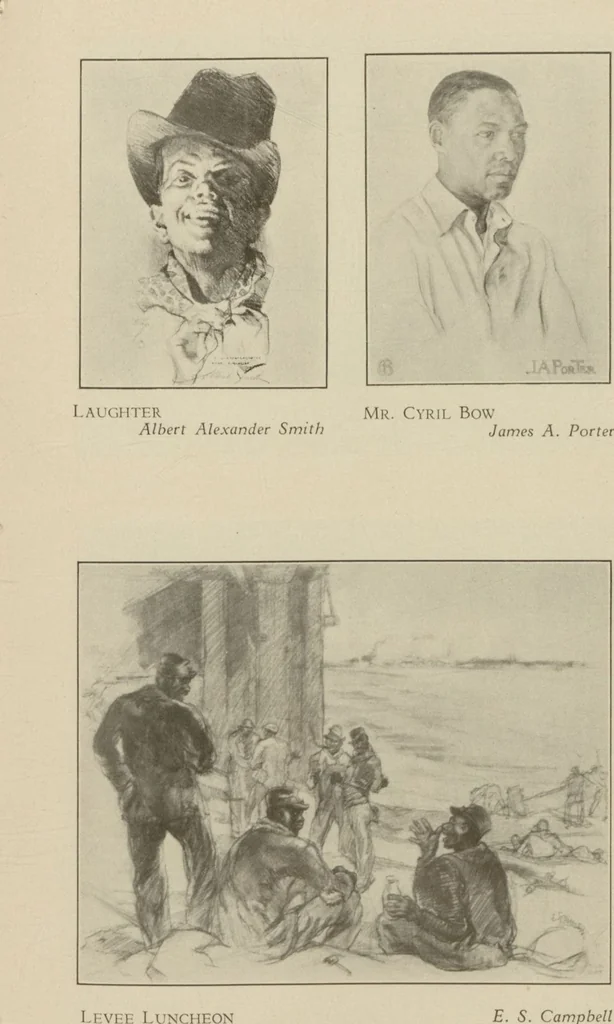 An illustration from Exhibit of fine arts by American Negro artists / presented by the Harmon Foundation and the Commission on the Church and Race Relations, Federal Council of Churches, 1929, leaf 11