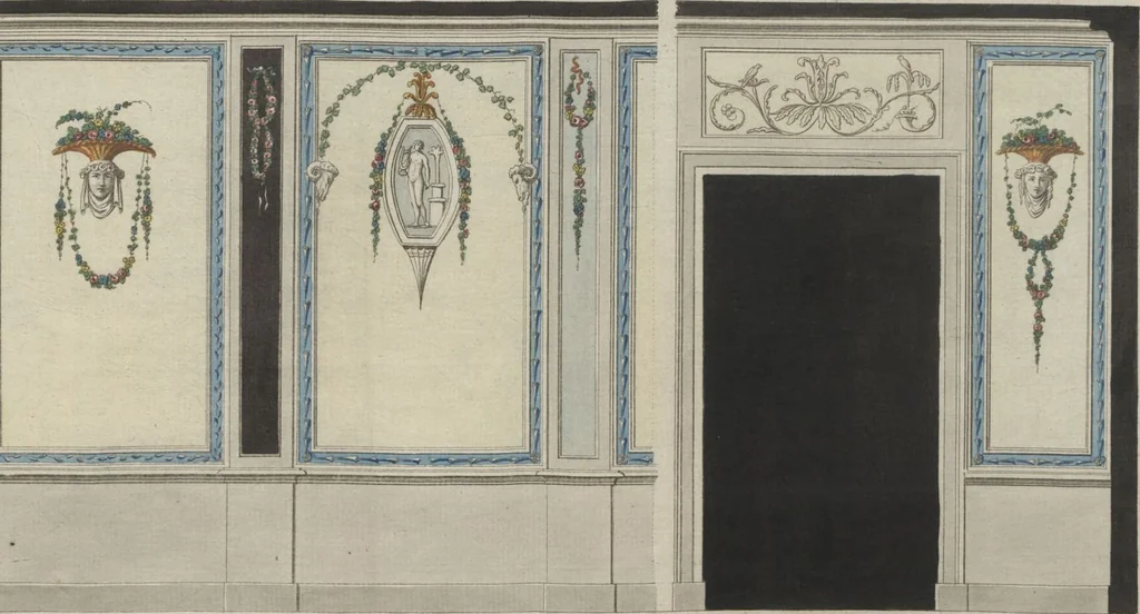 An illustration from Muster zu Zimmer-Verzierungen und Ameublements [Volume 1], 1794, leaf 11