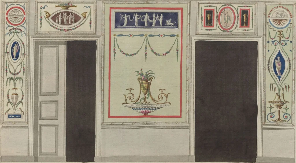 An illustration from Muster zu Zimmer-Verzierungen und Ameublements [Volume 1], 1794, leaf 13