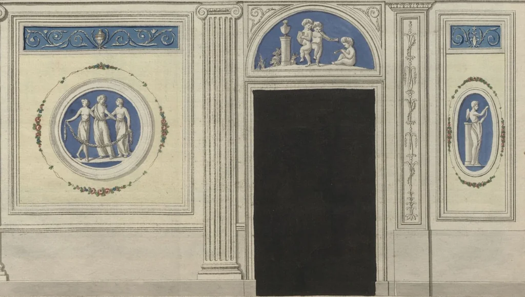 An illustration from Muster zu Zimmer-Verzierungen und Ameublements [Volume 1], 1794, leaf 9