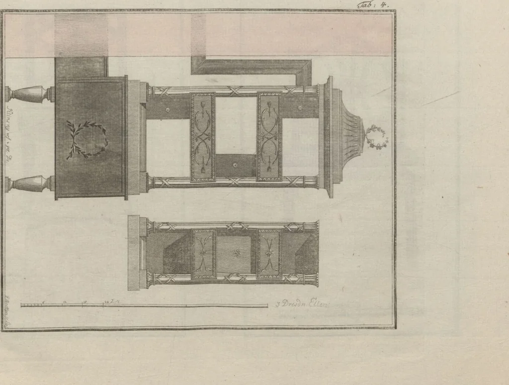 An illustration from Muster zu Zimmer-Verzierungen und Ameublements [Volume 2], 1794, leaf 23