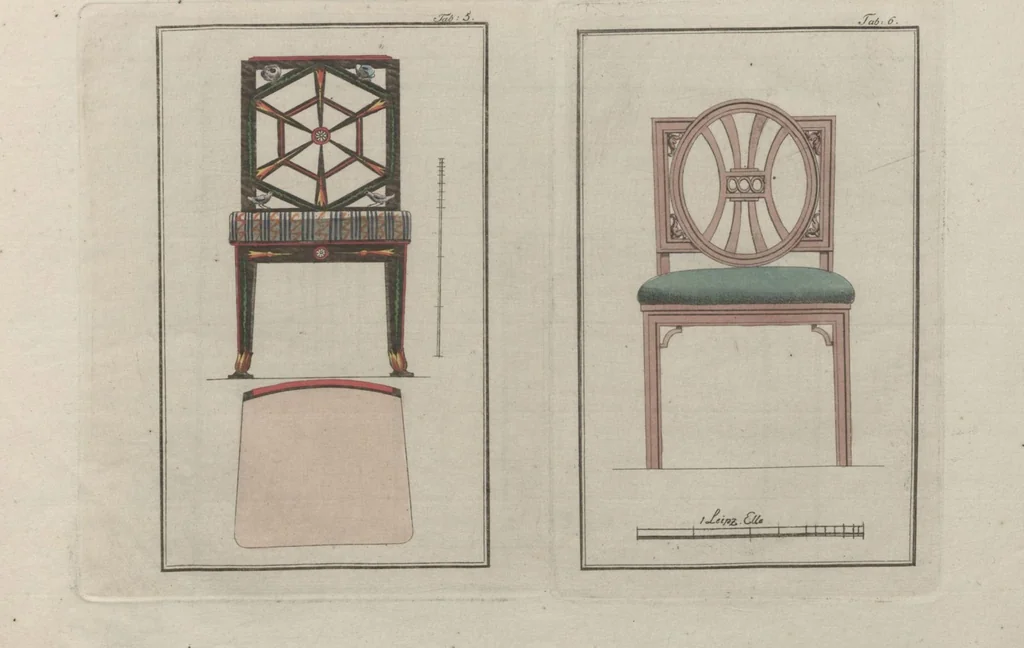 An illustration from Muster zu Zimmer-Verzierungen und Ameublements [Volume 2], 1794, leaf 25