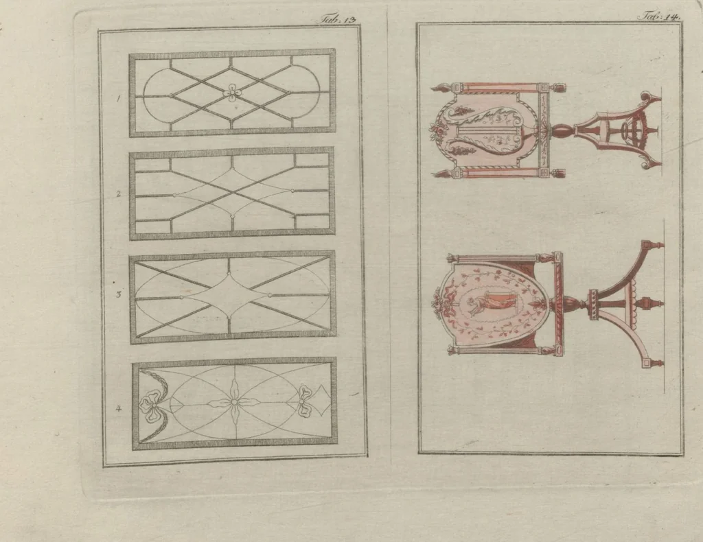 An illustration from Muster zu Zimmer-Verzierungen und Ameublements [Volume 2], 1794, leaf 35