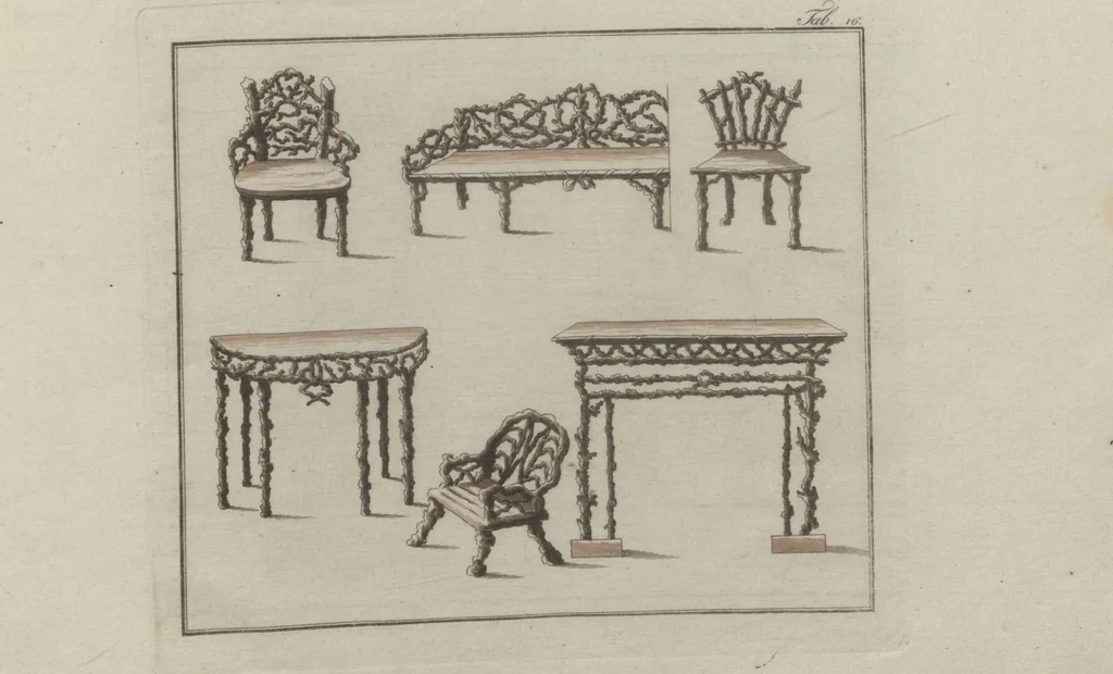 An illustration from Muster zu Zimmer-Verzierungen und Ameublements [Volume 2], 1794, leaf 39