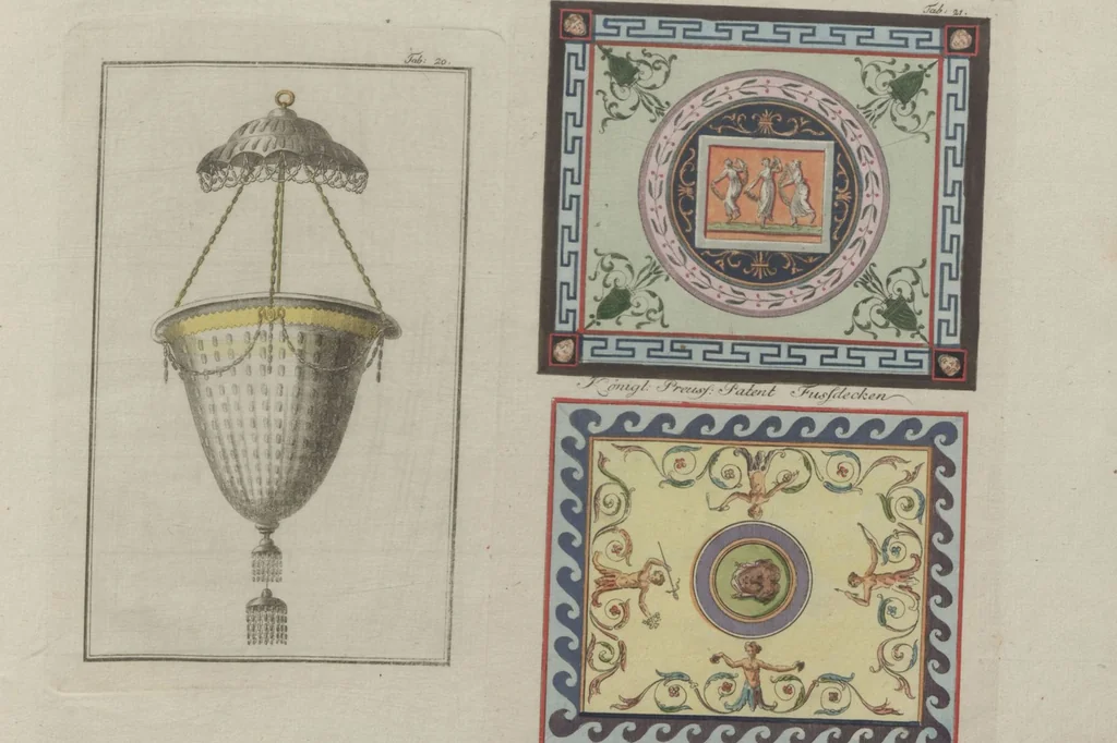 An illustration from Muster zu Zimmer-Verzierungen und Ameublements [Volume 2], 1794, leaf 45