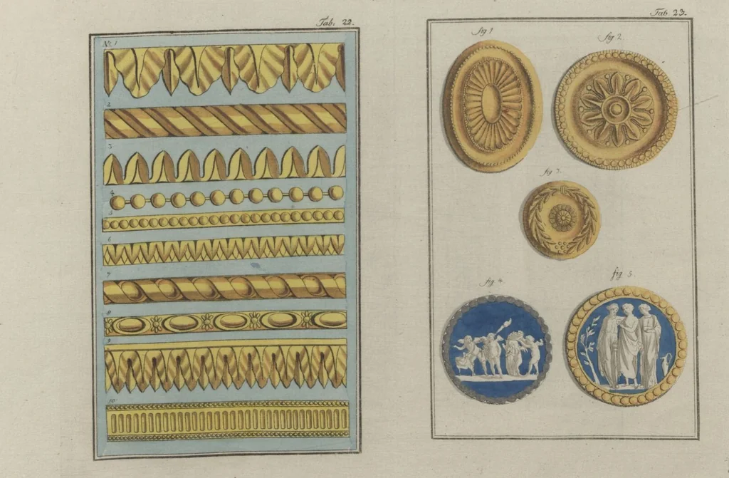 An illustration from Muster zu Zimmer-Verzierungen und Ameublements [Volume 2], 1794, leaf 47