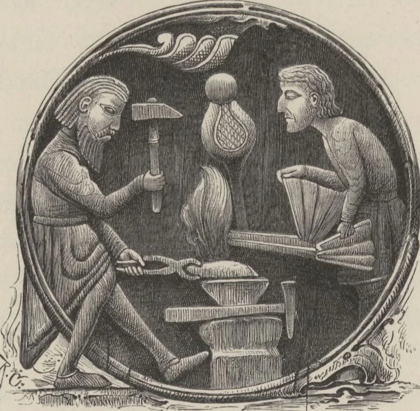 An illustration from Geschichte der Solinger Klingenindustrie / von Rudolf Cronau, 1885, leaf 22