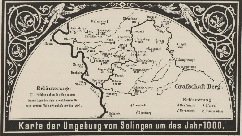 An illustration from Geschichte der Solinger Klingenindustrie / von Rudolf Cronau, 1885, leaf 23