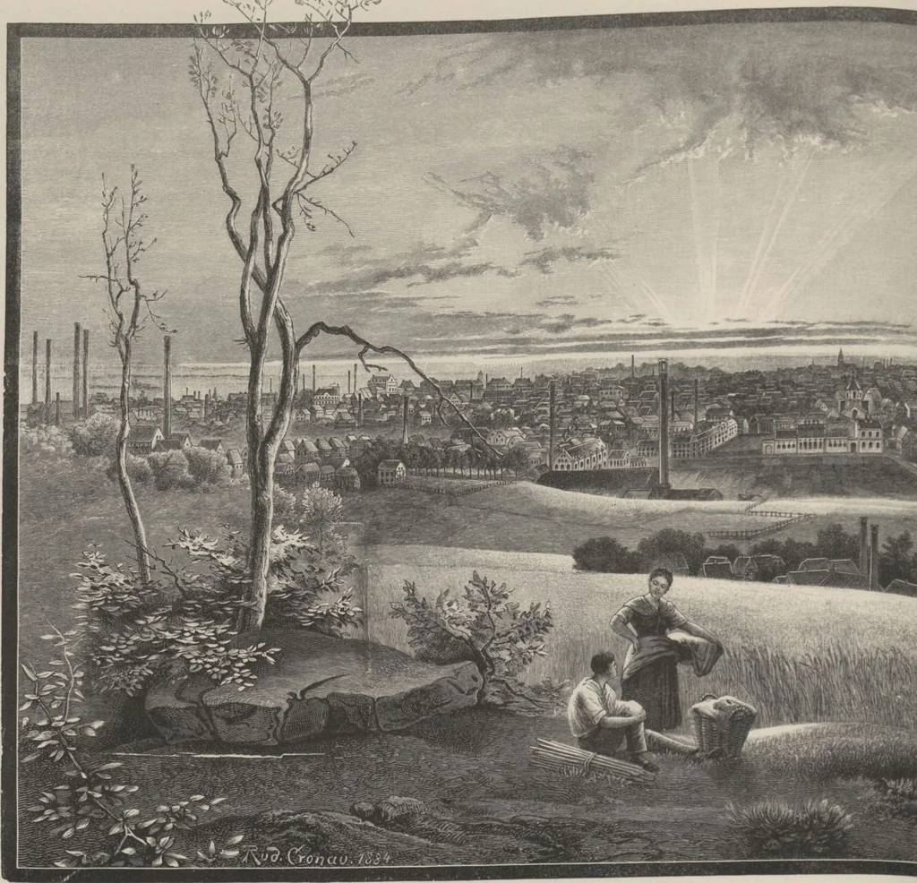 An illustration from Geschichte der Solinger Klingenindustrie / von Rudolf Cronau, 1885, leaf 54