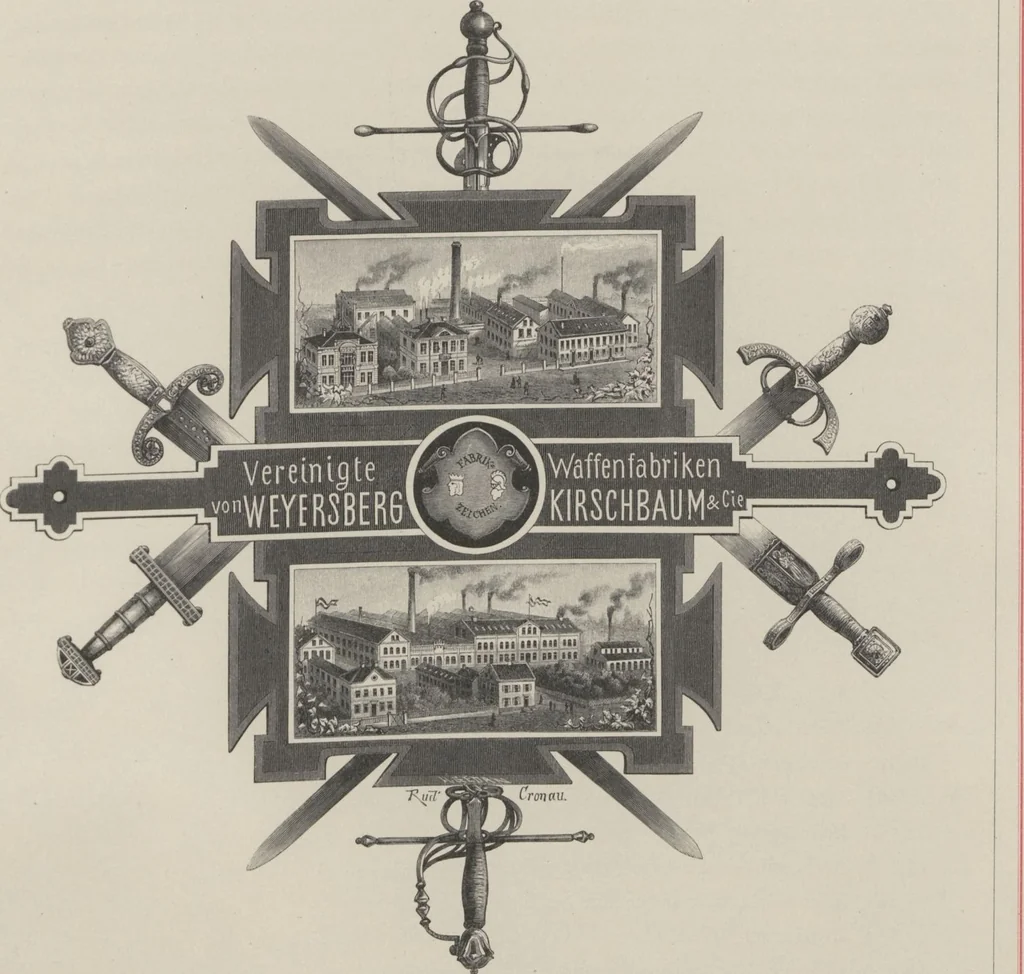 An illustration from Geschichte der Solinger Klingenindustrie / von Rudolf Cronau, 1885, leaf 57