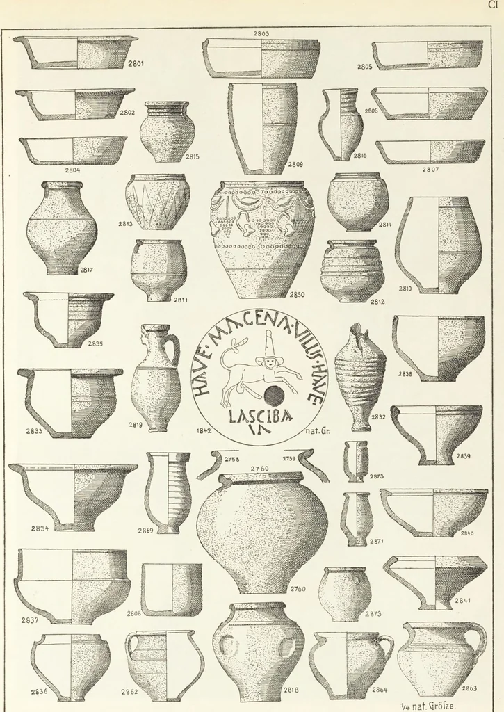 An illustration from Beschreibung römischer Altertümer [volume 2] / gesammelt von Carl Anton Niessen, 1911, leaf 203