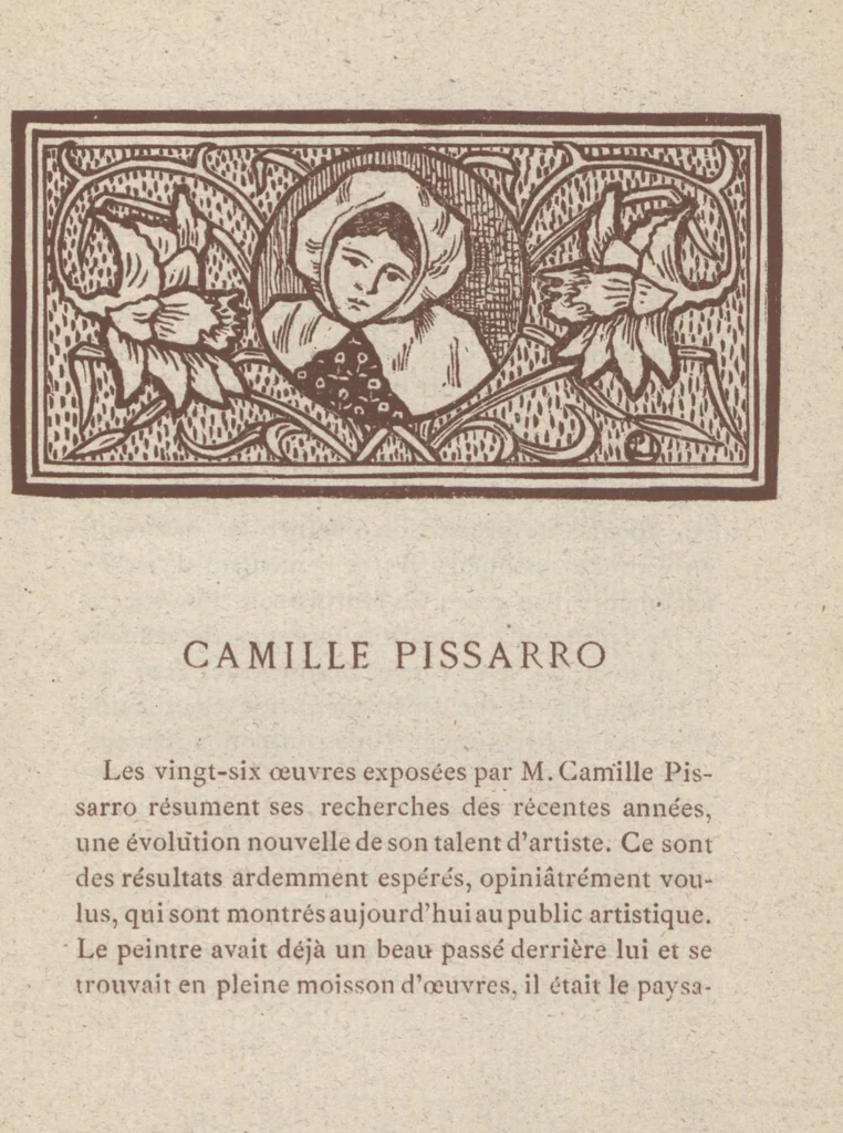 An illustration from Exposition d'œuvres récentes de Camille Pissarro : février 1890, Boussod, Valadon & Cie, 1890, leaf 3