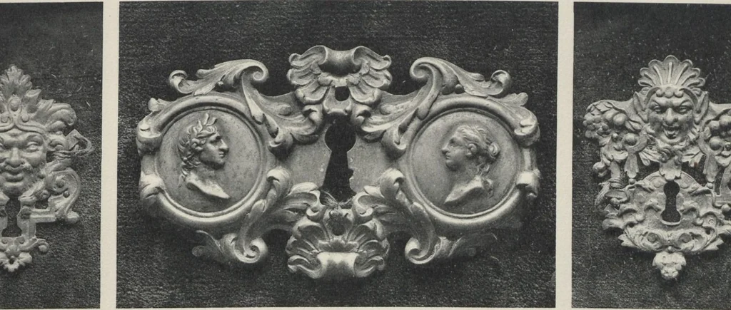 An illustration from Documents de ferronnerie ancienne du XIIe au XVIIIe siècle : recueil de 40 planches comprenant plus de 100 documents de ferronnerie monumentale et de serrurerie fine ..., 1922, leaf 31