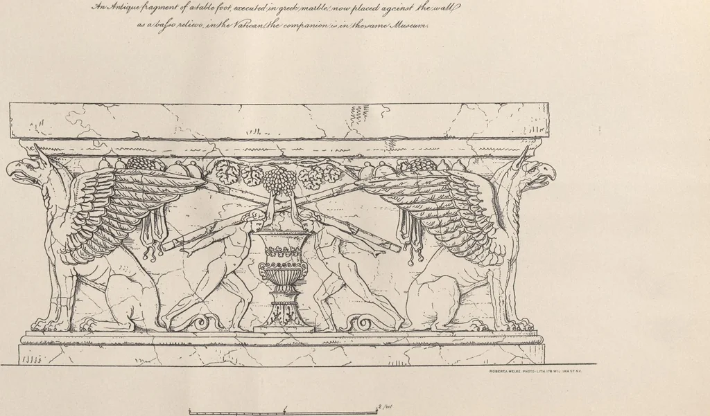 An illustration from Etchings, representing the best examples of ancient ornamental architecture : drawn from the originals in Rome, and other parts of Italy, during the years 1794, 1795 and 1796. by Charles Heathcote Tatham, architect facsimile reproduction by photo-lithography, 1890, leaf 101