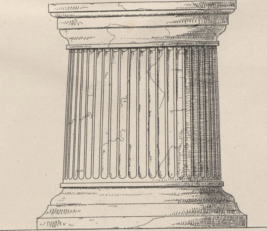 An illustration from Etchings, representing the best examples of ancient ornamental architecture : drawn from the originals in Rome, and other parts of Italy, during the years 1794, 1795 and 1796. by Charles Heathcote Tatham, architect facsimile reproduction by photo-lithography, 1890, leaf 103