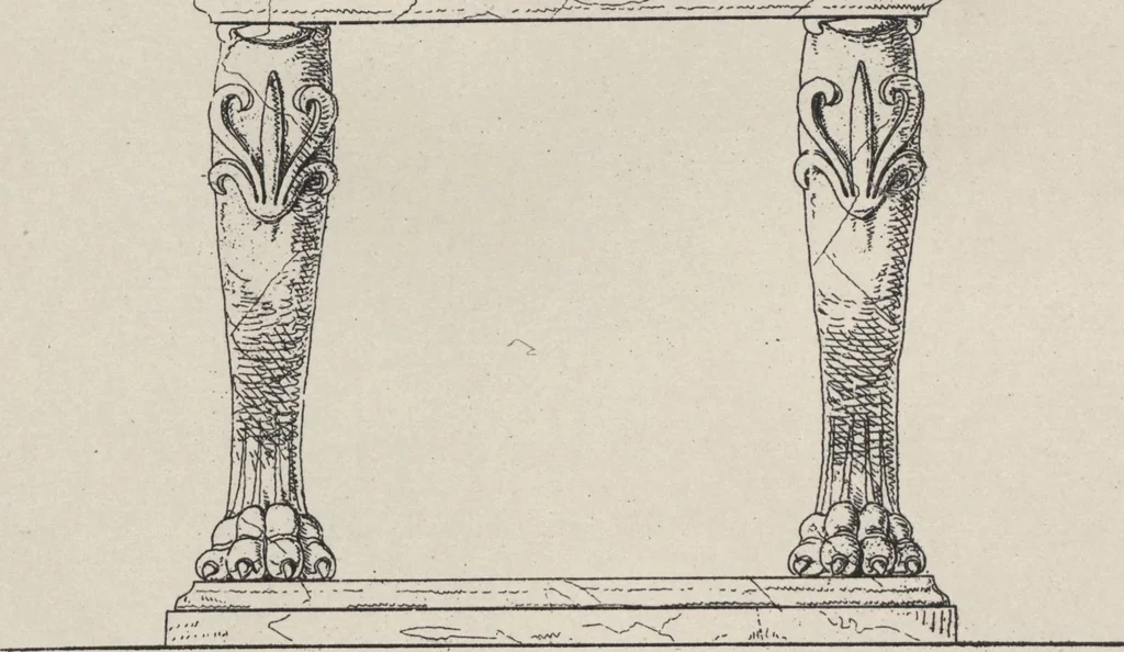 An illustration from Etchings, representing the best examples of ancient ornamental architecture : drawn from the originals in Rome, and other parts of Italy, during the years 1794, 1795 and 1796. by Charles Heathcote Tatham, architect facsimile reproduction by photo-lithography, 1890, leaf 17