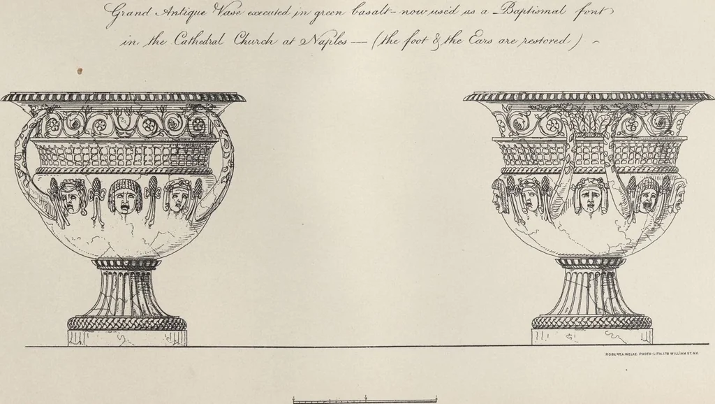 An illustration from Etchings, representing the best examples of ancient ornamental architecture : drawn from the originals in Rome, and other parts of Italy, during the years 1794, 1795 and 1796. by Charles Heathcote Tatham, architect facsimile reproduction by photo-lithography, 1890, leaf 23