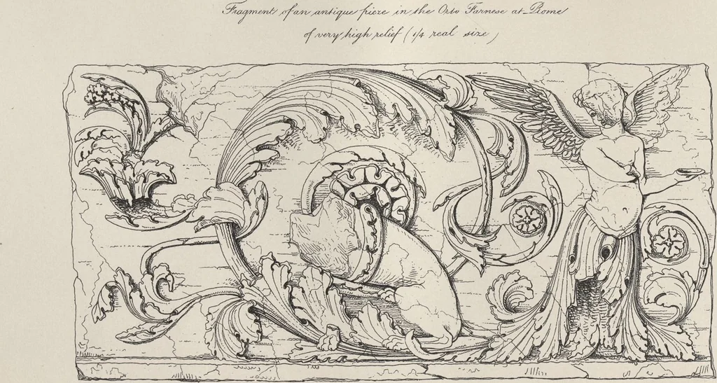 An illustration from Etchings, representing the best examples of ancient ornamental architecture : drawn from the originals in Rome, and other parts of Italy, during the years 1794, 1795 and 1796. by Charles Heathcote Tatham, architect facsimile reproduction by photo-lithography, 1890, leaf 24
