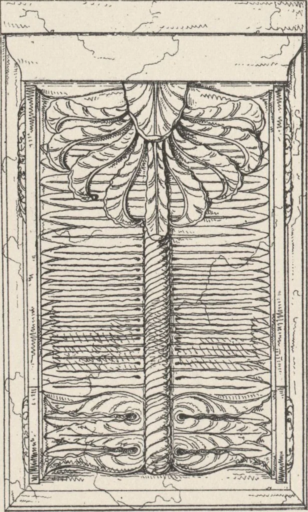 An illustration from Etchings, representing the best examples of ancient ornamental architecture : drawn from the originals in Rome, and other parts of Italy, during the years 1794, 1795 and 1796. by Charles Heathcote Tatham, architect facsimile reproduction by photo-lithography, 1890, leaf 30