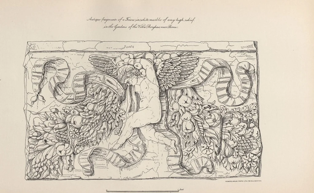 An illustration from Etchings, representing the best examples of ancient ornamental architecture : drawn from the originals in Rome, and other parts of Italy, during the years 1794, 1795 and 1796. by Charles Heathcote Tatham, architect facsimile reproduction by photo-lithography, 1890, leaf 33
