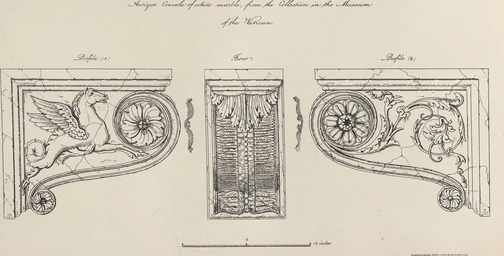 An illustration from Etchings, representing the best examples of ancient ornamental architecture : drawn from the originals in Rome, and other parts of Italy, during the years 1794, 1795 and 1796. by Charles Heathcote Tatham, architect facsimile reproduction by photo-lithography, 1890, leaf 39