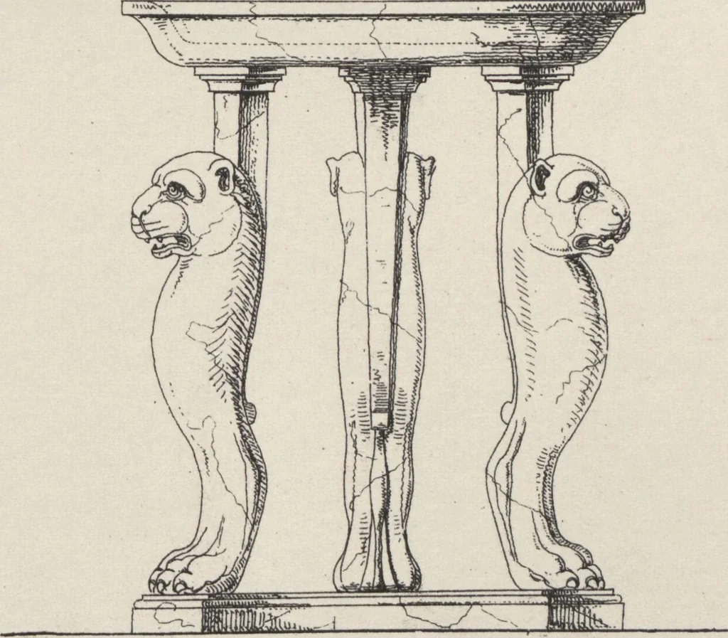 An illustration from Etchings, representing the best examples of ancient ornamental architecture : drawn from the originals in Rome, and other parts of Italy, during the years 1794, 1795 and 1796. by Charles Heathcote Tatham, architect facsimile reproduction by photo-lithography, 1890, leaf 52