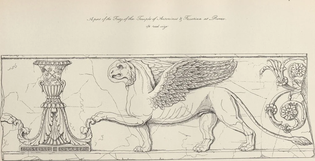 An illustration from Etchings, representing the best examples of ancient ornamental architecture : drawn from the originals in Rome, and other parts of Italy, during the years 1794, 1795 and 1796. by Charles Heathcote Tatham, architect facsimile reproduction by photo-lithography, 1890, leaf 53